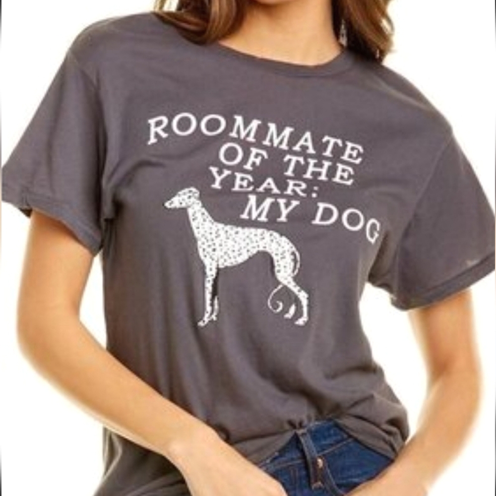 Wildfox Roommate Of The Year My Dog Distressed Graphic T shirt